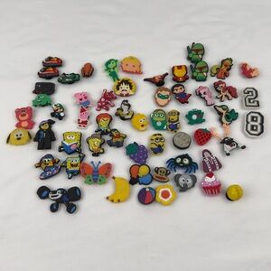 50+ Croc Charms Jibbitz Disney Marvel SpongeBob Mario Lot